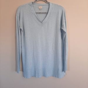 Light Blue long sleeved v-neck sweater